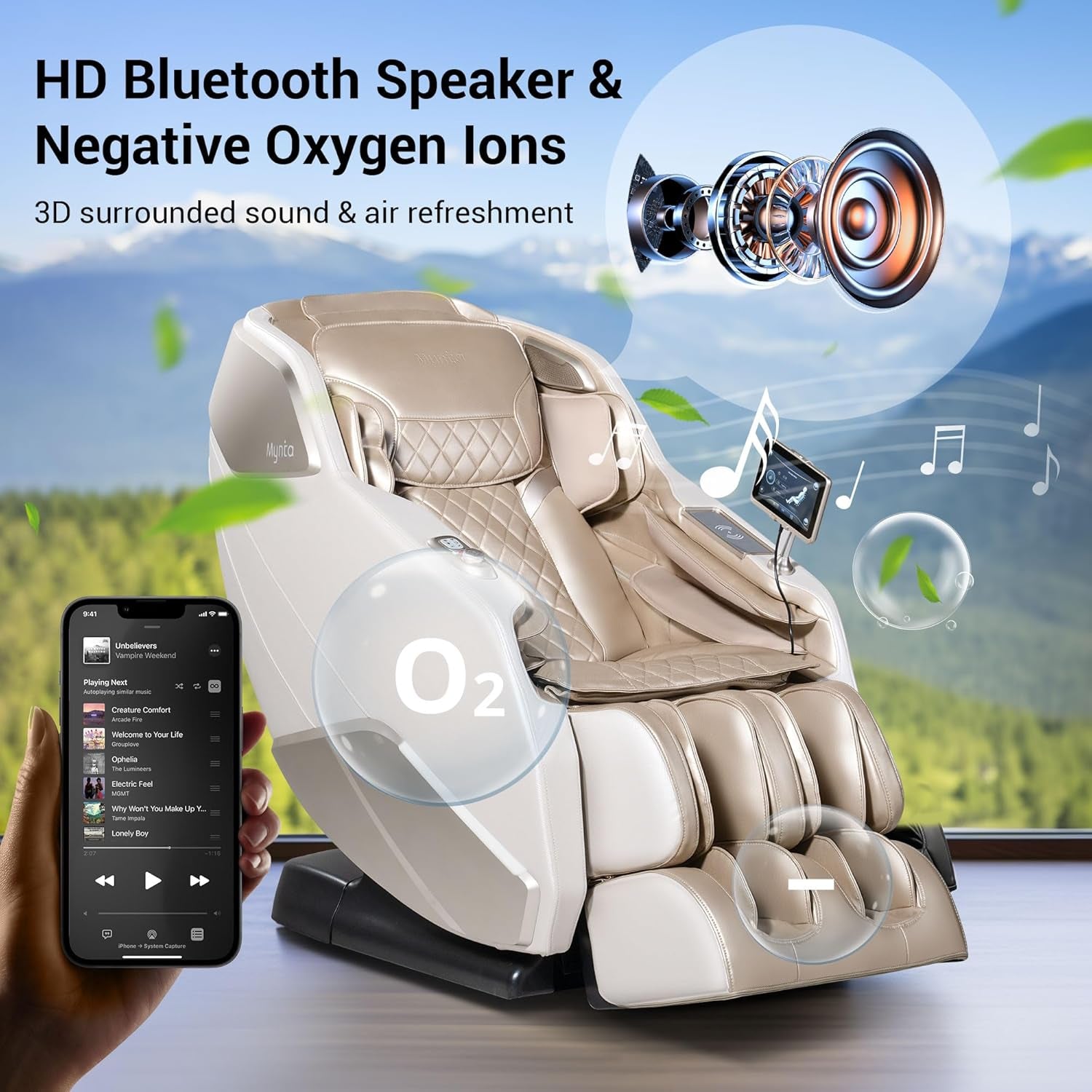 Massage Chair Full Body with Heat, Zero Gravity Sl-Track 3D Massage Chairs with Thai Stretching, 12 Modes,12 Massage Techniques, Calf & Foot Massage, Wireless Charging, White Noise