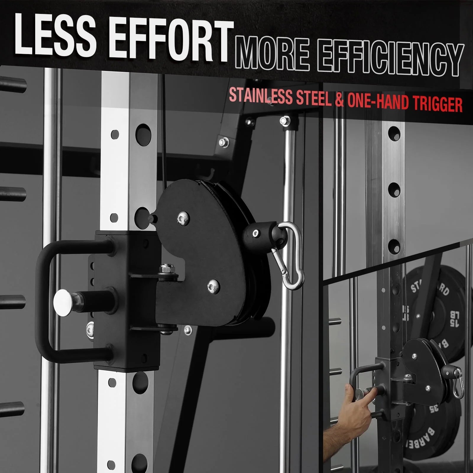 M4 All-In-One Smith Machine Home Gym Package, 2200 Lbs Power Rack Cage with Cable Crossover, 360° Landmine, Barbell Holders and Other Attachments, Total Body Strength Training Cage